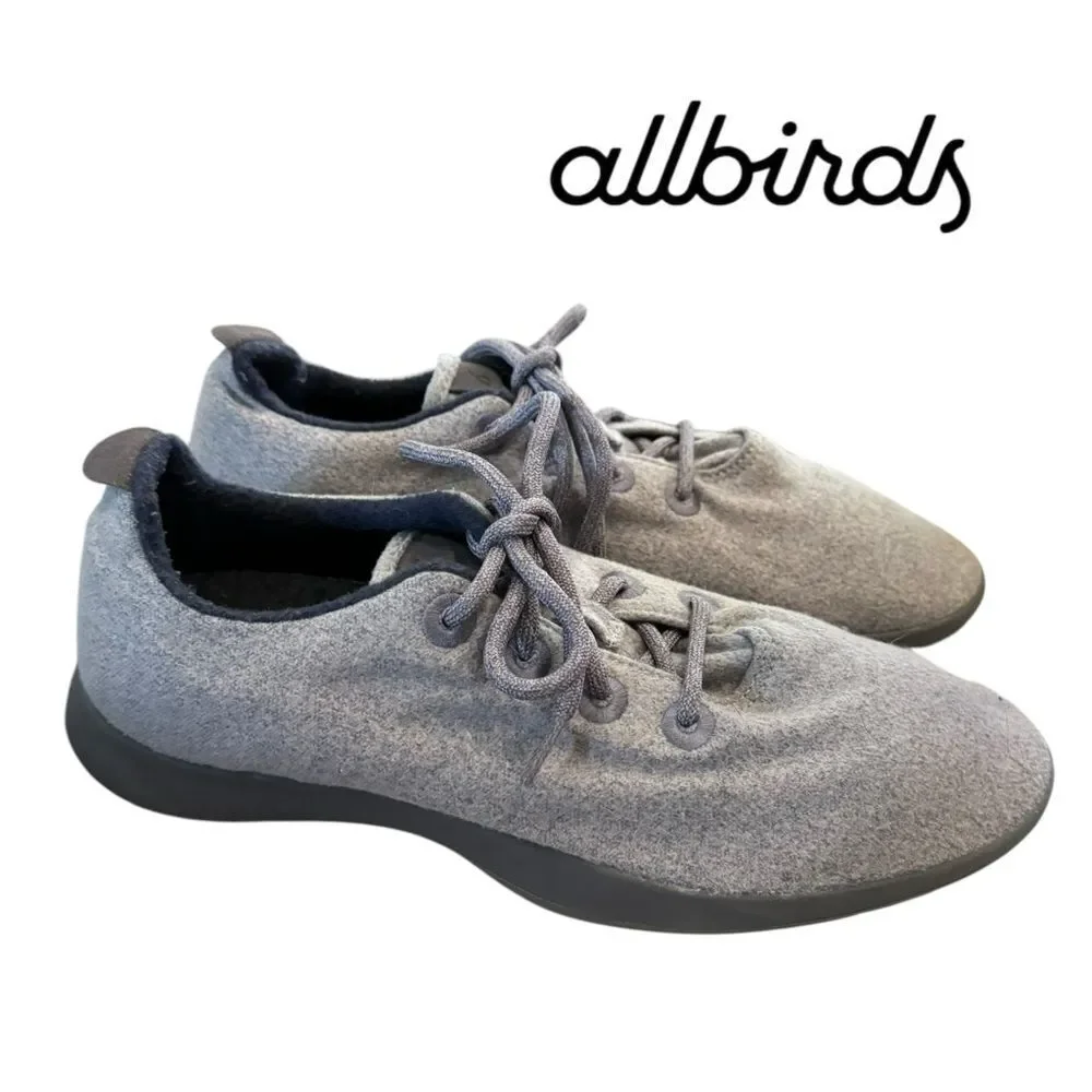 Allbirds Men's Wool Runner Grey Lace-up Sneakers 12
